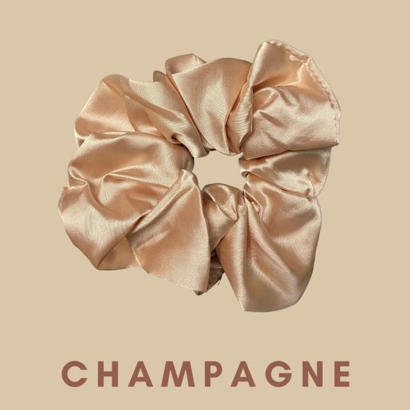 (3 for $18) Silk Scrunchie - Champagne - Picture 2 of 2
